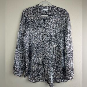 Erin London Snake Print Button Down Top Size‎ Medium